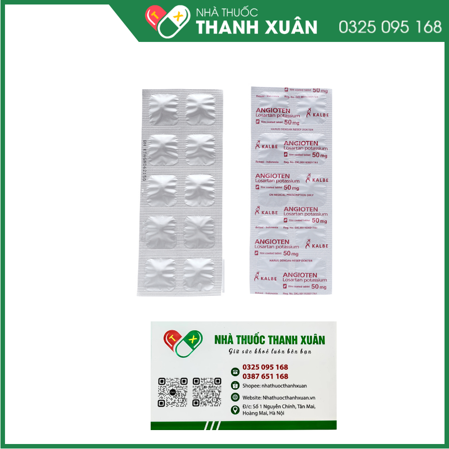 Angioten 50 mg điều trị tăng huyết áp